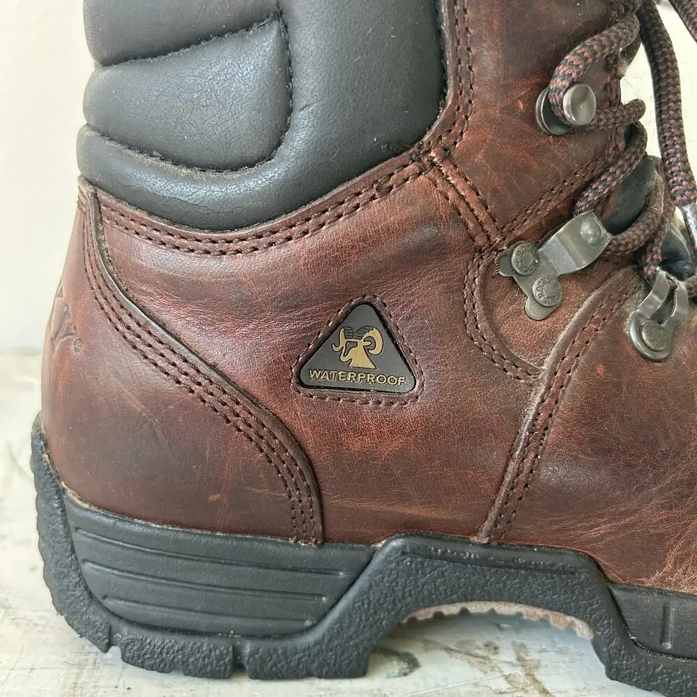 Vintage Rocky 6114 Steel Toe Waterproof Leather Work Boots hiking outdoor 9.5 W